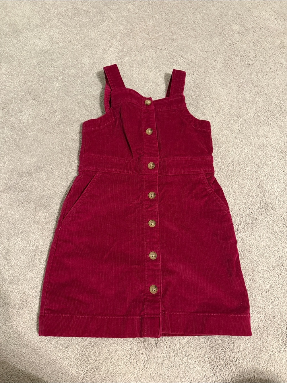 Crewcuts Raspberry Button Up Corduroy Dress